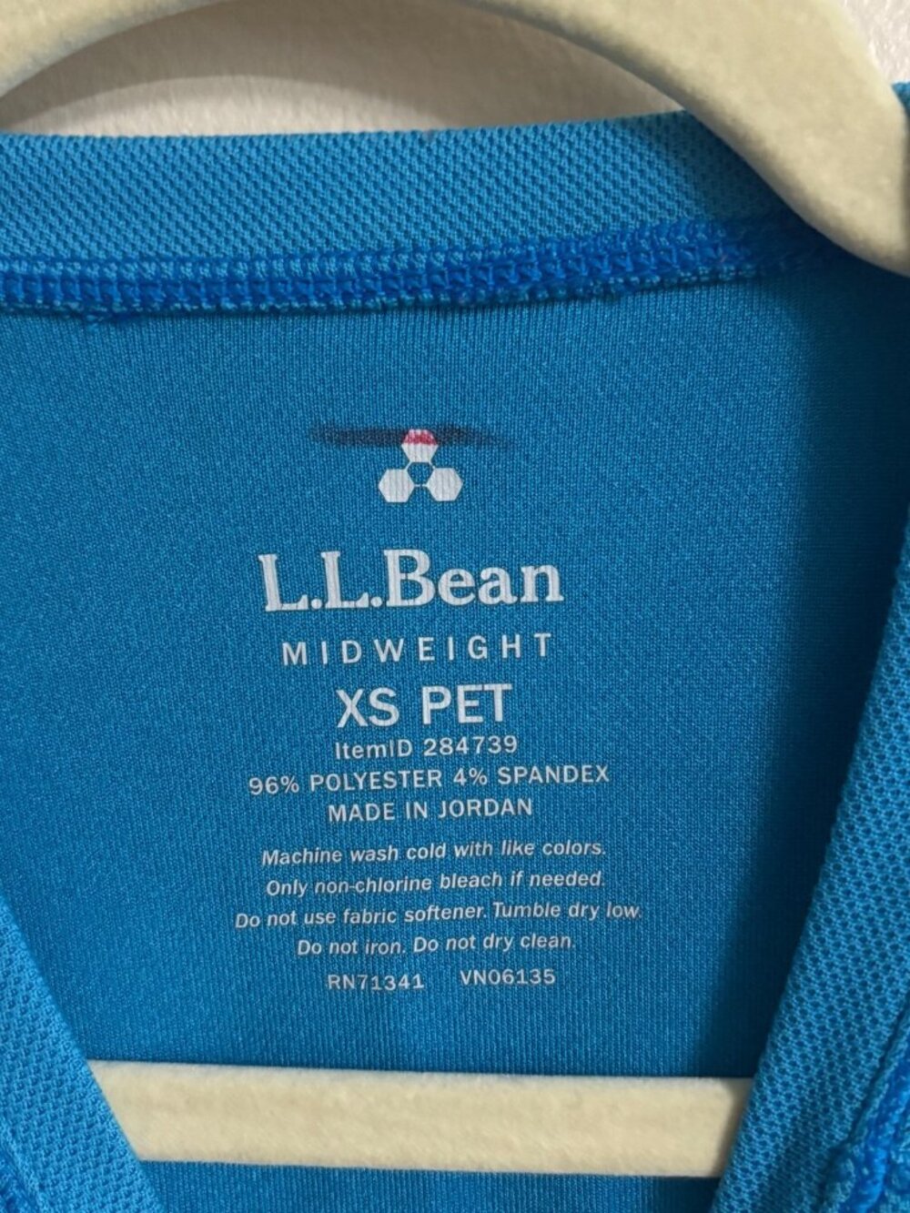 L.L.Bean Womens Blue Midweight Base Layer Crew Top Small XS Petite - Picture 7 of 10